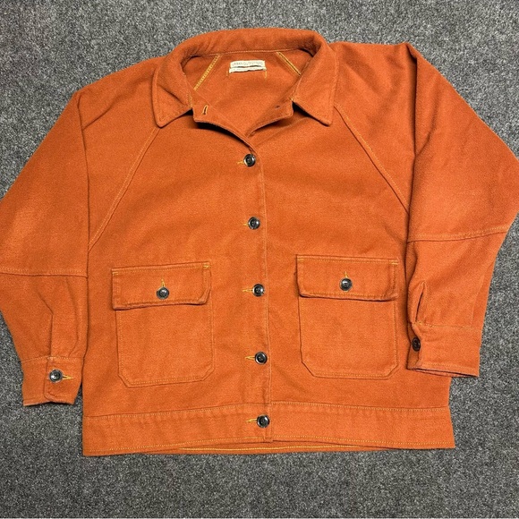 Urban Outfitters Jackets & Blazers - Oversized Fleece Chore Jacket Barn Granola Outdoors Adventure Rust Button Up